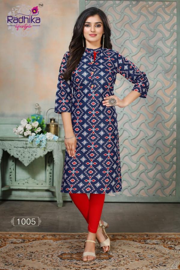 Radhika Traditional 1 Fancy Cotton Printed Casual Wear Kurti 